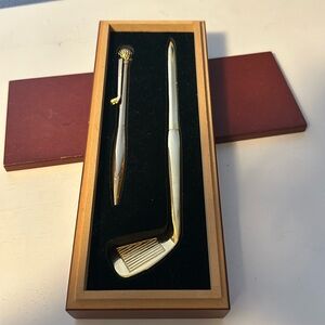 Vintage Golf Club Themed Pen & Paper Opener Set with Box